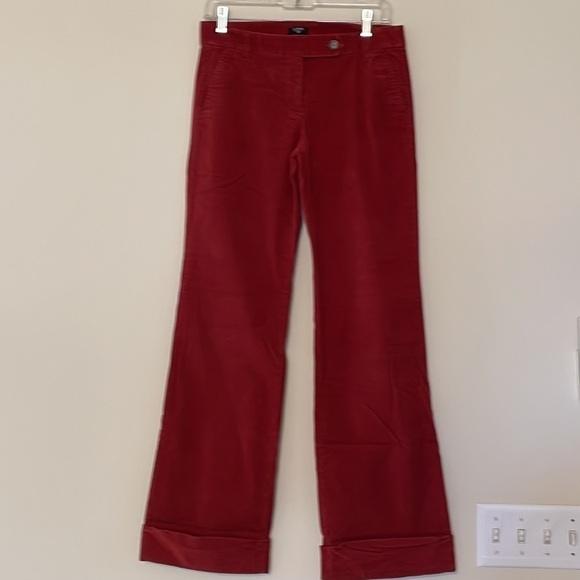 J. Crew Red Corduroy flare leg trousers size 2 - Picture 4 of 12